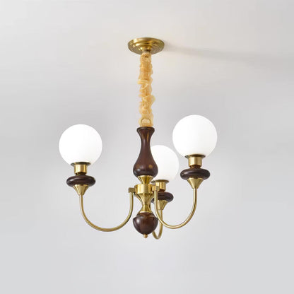 Elegant Retro Monique Chandelier - Adjustable Height, Crystal Accents