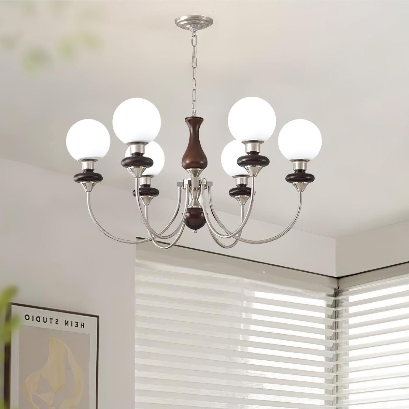 Elegant Retro Monique Chandelier - Adjustable Height, Crystal Accents