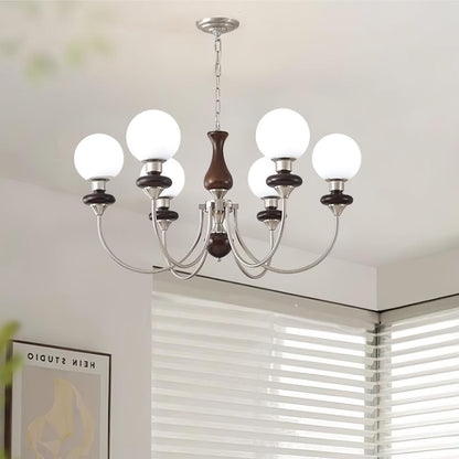 Elegant Retro Monique Chandelier - Adjustable Height, Crystal Accents