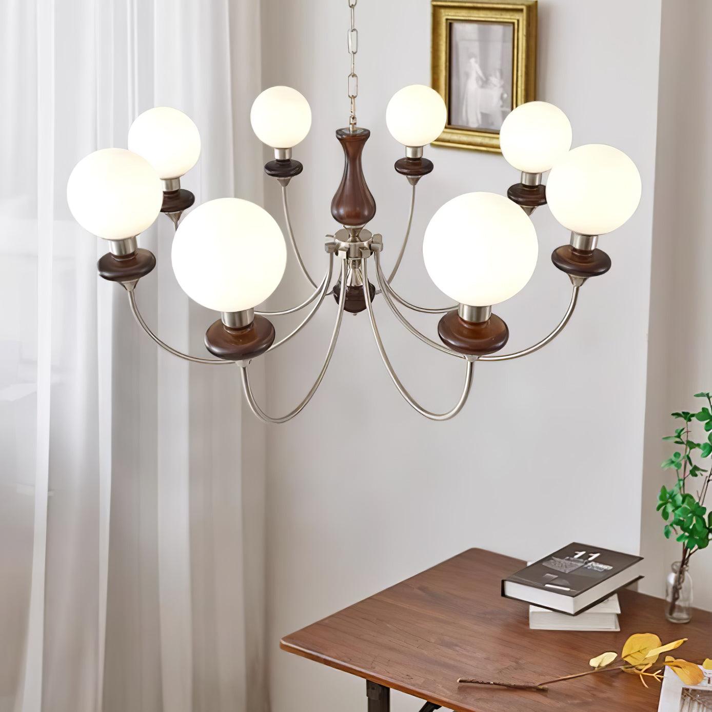Elegant Retro Monique Chandelier - Adjustable Height, Crystal Accents