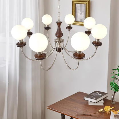 Elegant Retro Monique Chandelier - Adjustable Height, Crystal Accents