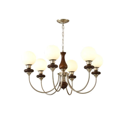 Elegant Retro Monique Chandelier - Adjustable Height, Crystal Accents