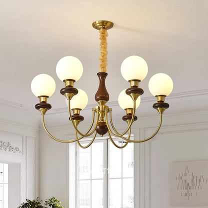 Elegant Retro Monique Chandelier - Adjustable Height, Crystal Accents
