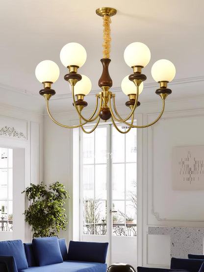 Elegant Retro Monique Chandelier - Adjustable Height, Crystal Accents
