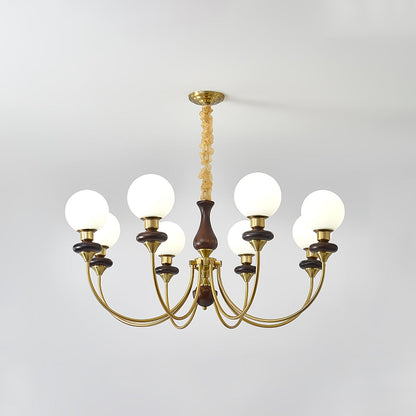 Elegant Retro Monique Chandelier - Adjustable Height, Crystal Accents