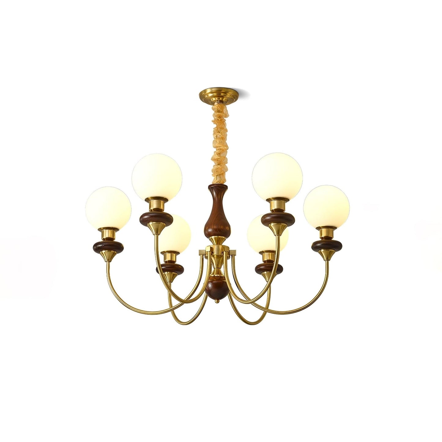 Elegant Retro Monique Chandelier - Adjustable Height, Crystal Accents