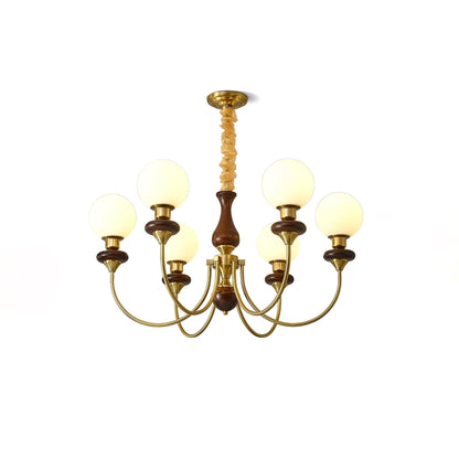 Elegant Retro Monique Chandelier - Adjustable Height, Crystal Accents