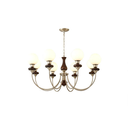 Elegant Retro Monique Chandelier - Adjustable Height, Crystal Accents