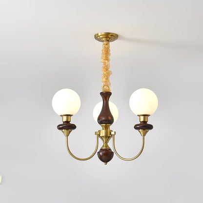 Elegant Retro Monique Chandelier - Adjustable Height, Crystal Accents