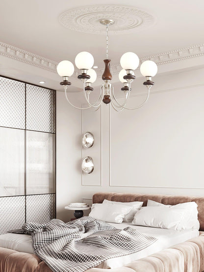 Elegant Retro Monique Chandelier - Adjustable Height, Crystal Accents