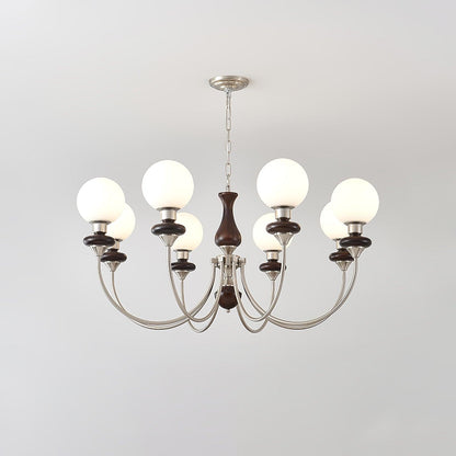 Elegant Retro Monique Chandelier - Adjustable Height, Crystal Accents
