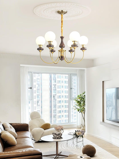 Elegant Retro Monique Chandelier - Adjustable Height, Crystal Accents