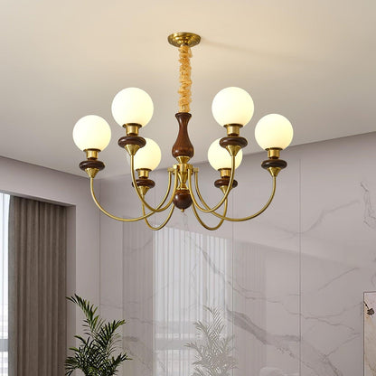 Elegant Retro Monique Chandelier - Adjustable Height, Crystal Accents