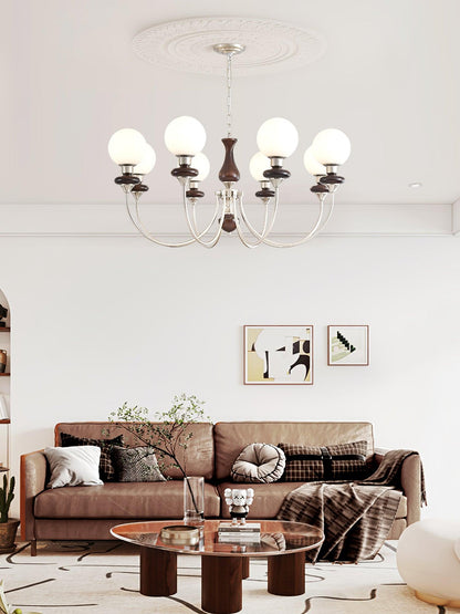 Elegant Retro Monique Chandelier - Adjustable Height, Crystal Accents