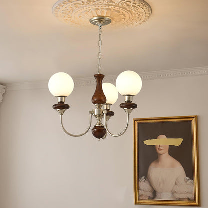 Elegant Retro Monique Chandelier - Adjustable Height, Crystal Accents
