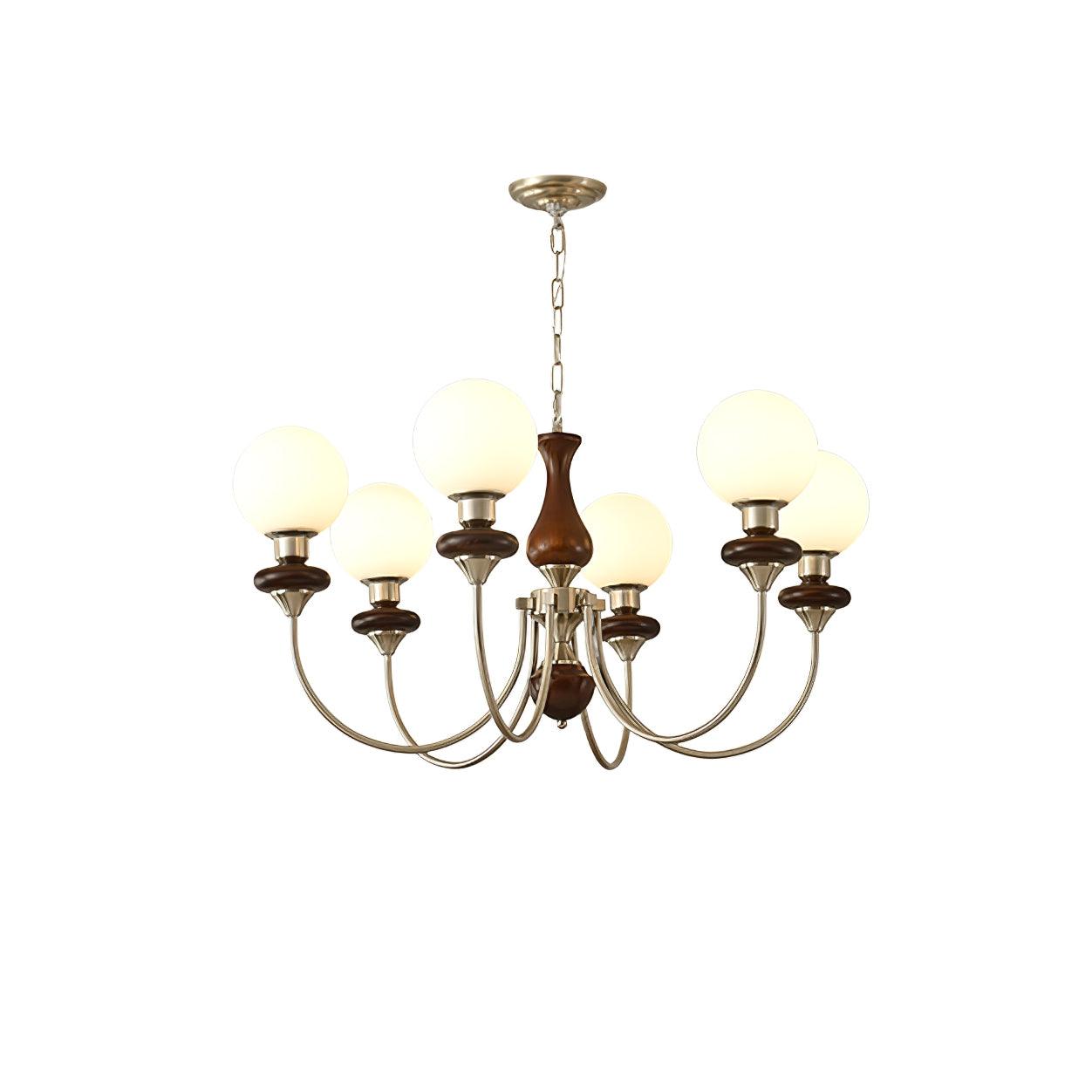 Elegant Retro Monique Chandelier - Adjustable Height, Crystal Accents