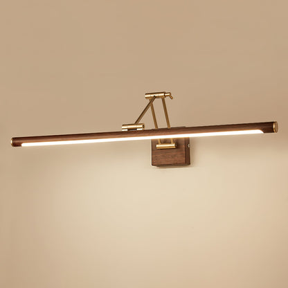 Walnut Linear Adjustable Wall Light - Dimmable & Energy Efficient