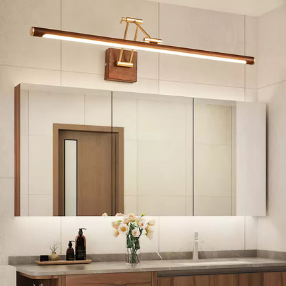 Walnut Linear Adjustable Wall Light - Dimmable & Energy Efficient