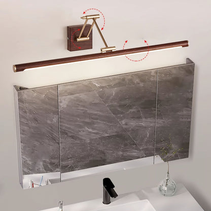 Walnut Linear Adjustable Wall Light - Dimmable & Energy Efficient