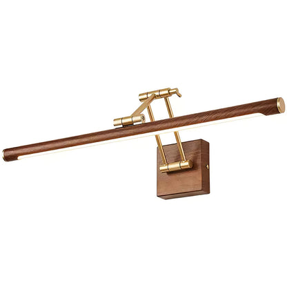 Walnut Linear Adjustable Wall Light - Dimmable & Energy Efficient