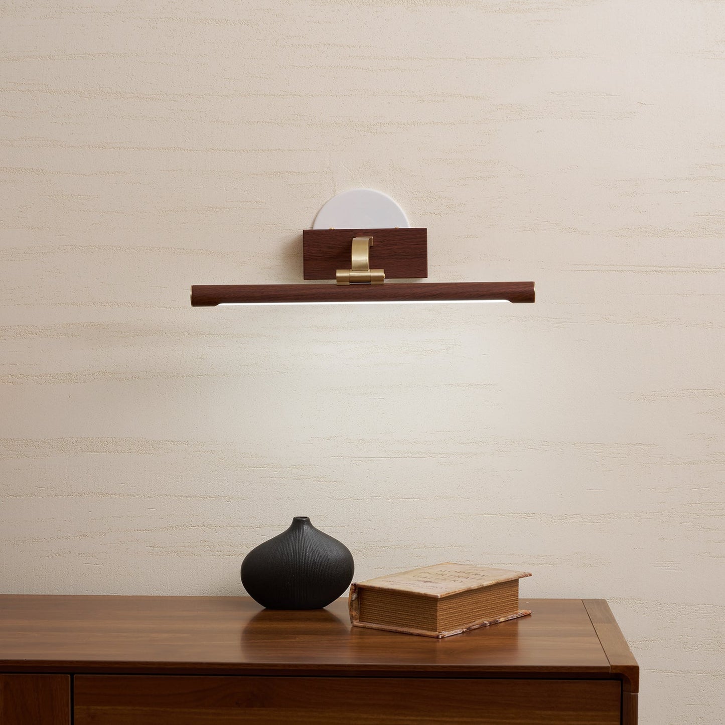 Walnut Linear LED Wall Light - Dimmable, Energy Efficient Illumination