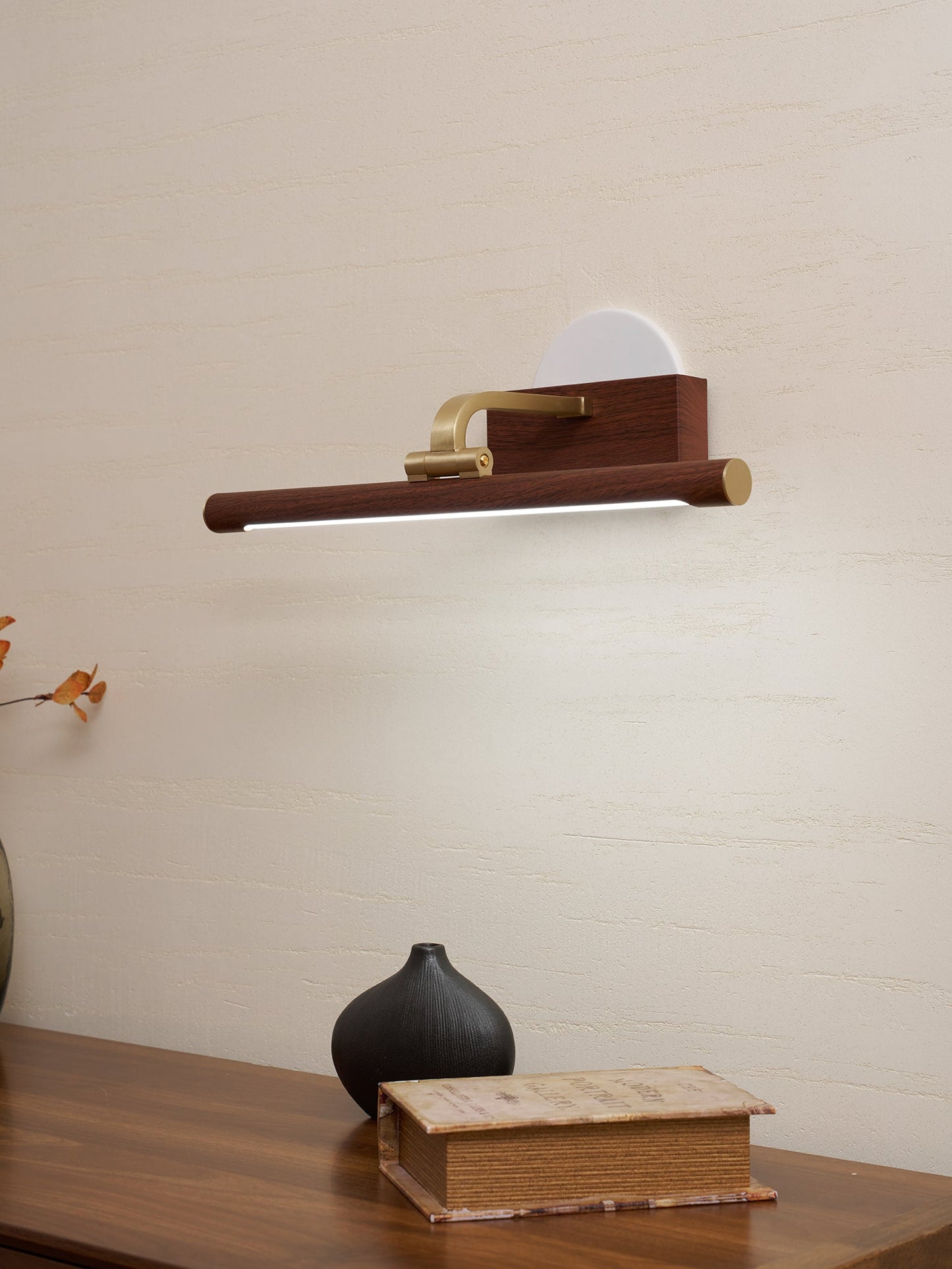 Walnut Linear LED Wall Light - Dimmable, Energy Efficient Illumination