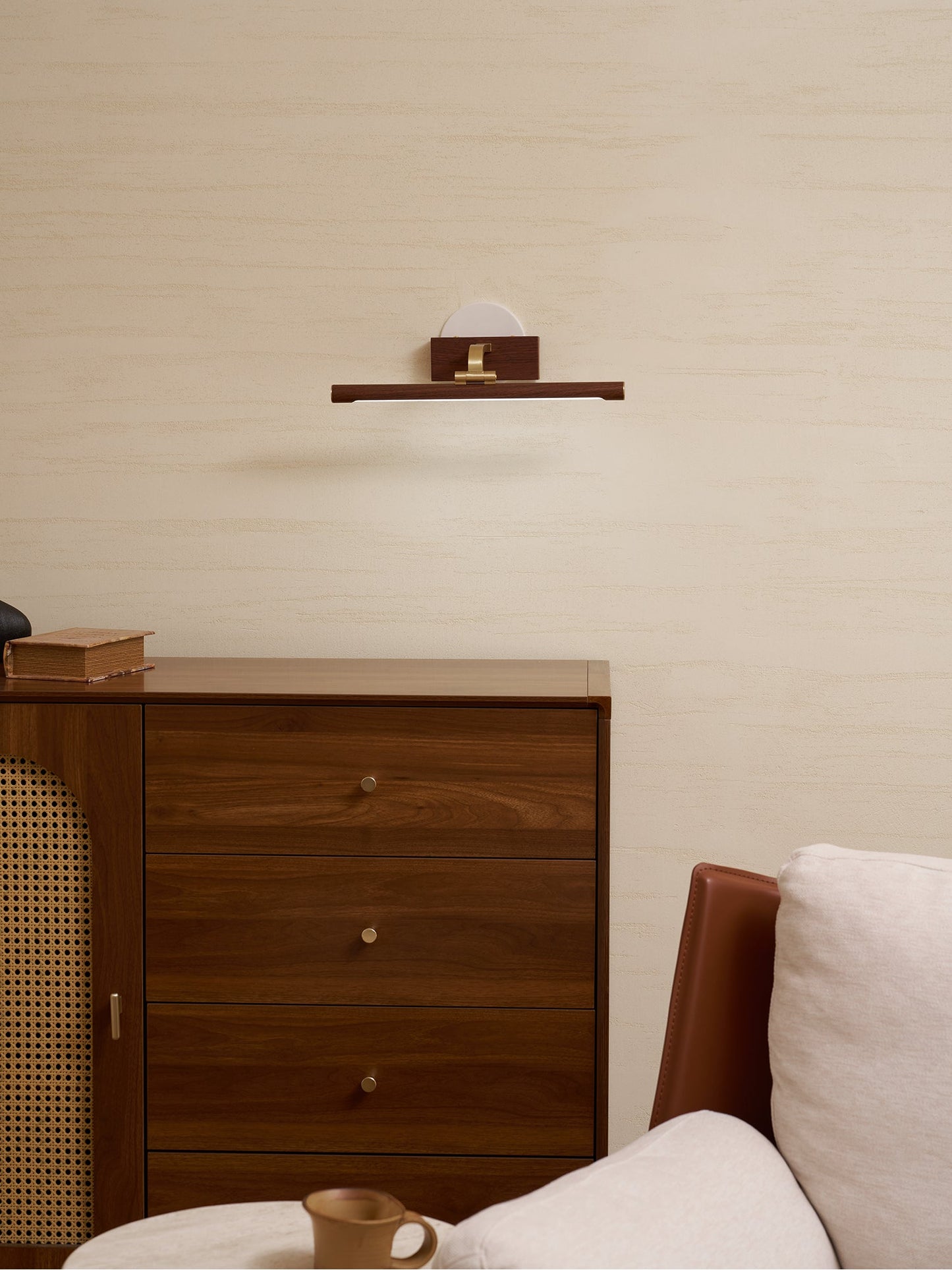 Walnut Linear LED Wall Light - Dimmable, Energy Efficient Illumination