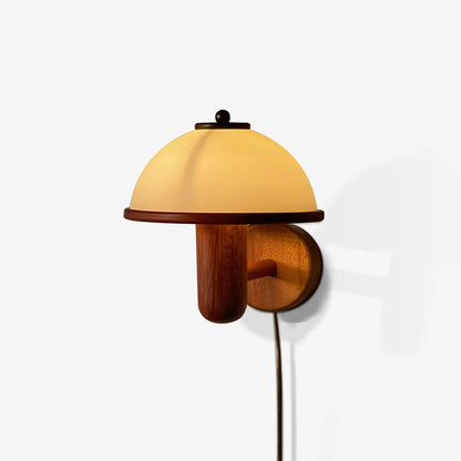 Mushroom Wood Wall Lamp - Adjustable Brightness, Eco-Friendly Design
