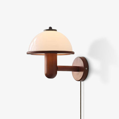 Mushroom Wood Wall Lamp - Adjustable Brightness, Eco-Friendly Design