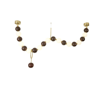 Elegant Walnut Bead Chandelier Necklace with Adjustable Length and Uni