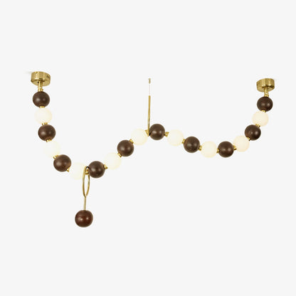 Elegant Walnut Bead Chandelier Necklace with Adjustable Length and Uni