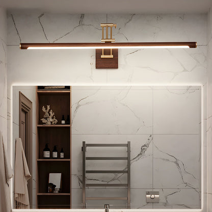 Walnut Linear Adjustable Wall Light - Dimmable & Energy Efficient
