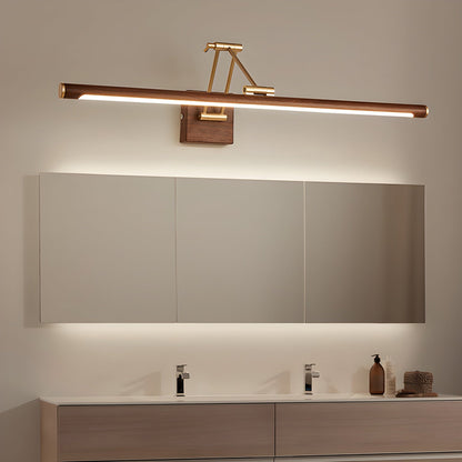 Walnut Linear Adjustable Wall Light - Dimmable & Energy Efficient