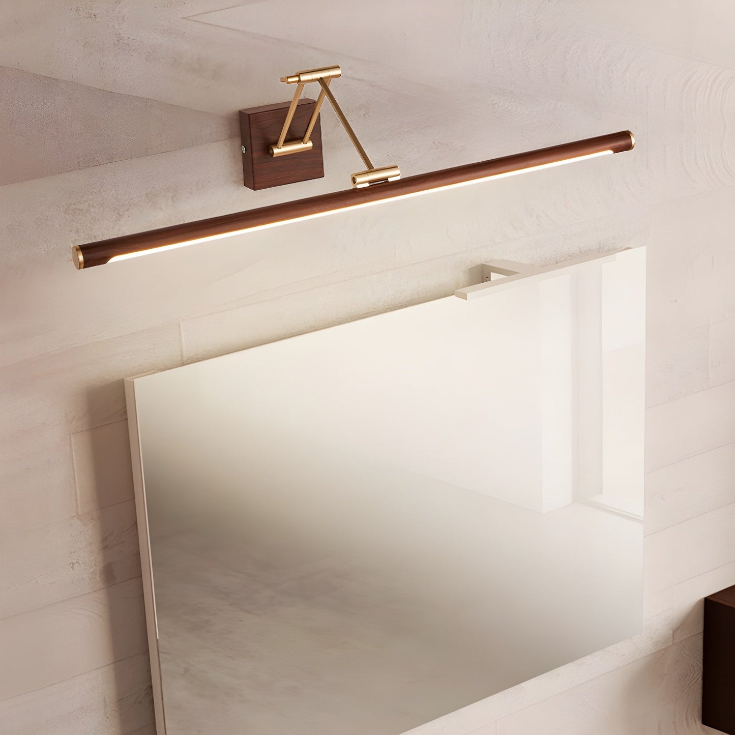 Walnut Linear Adjustable Wall Light - Dimmable & Energy Efficient