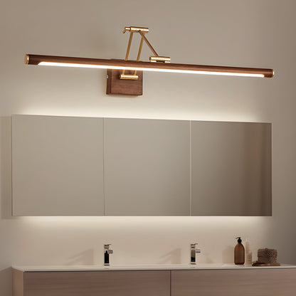 Walnut Linear Adjustable Wall Light - Dimmable & Energy Efficient