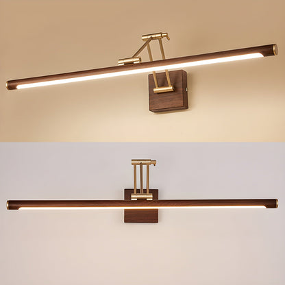 Walnut Linear Adjustable Wall Light - Dimmable & Energy Efficient