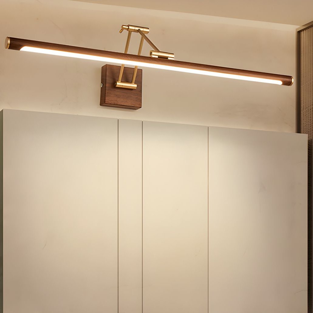 Walnut Linear Adjustable Wall Light - Dimmable & Energy Efficient