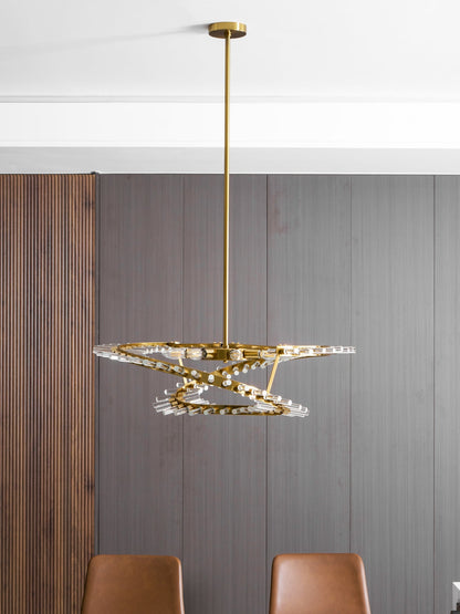 Waltz Art Chandelier - Elegant Design with Adjustable Height & LED Com