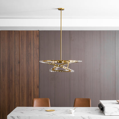 Waltz Art Chandelier - Elegant Design with Adjustable Height & LED Com