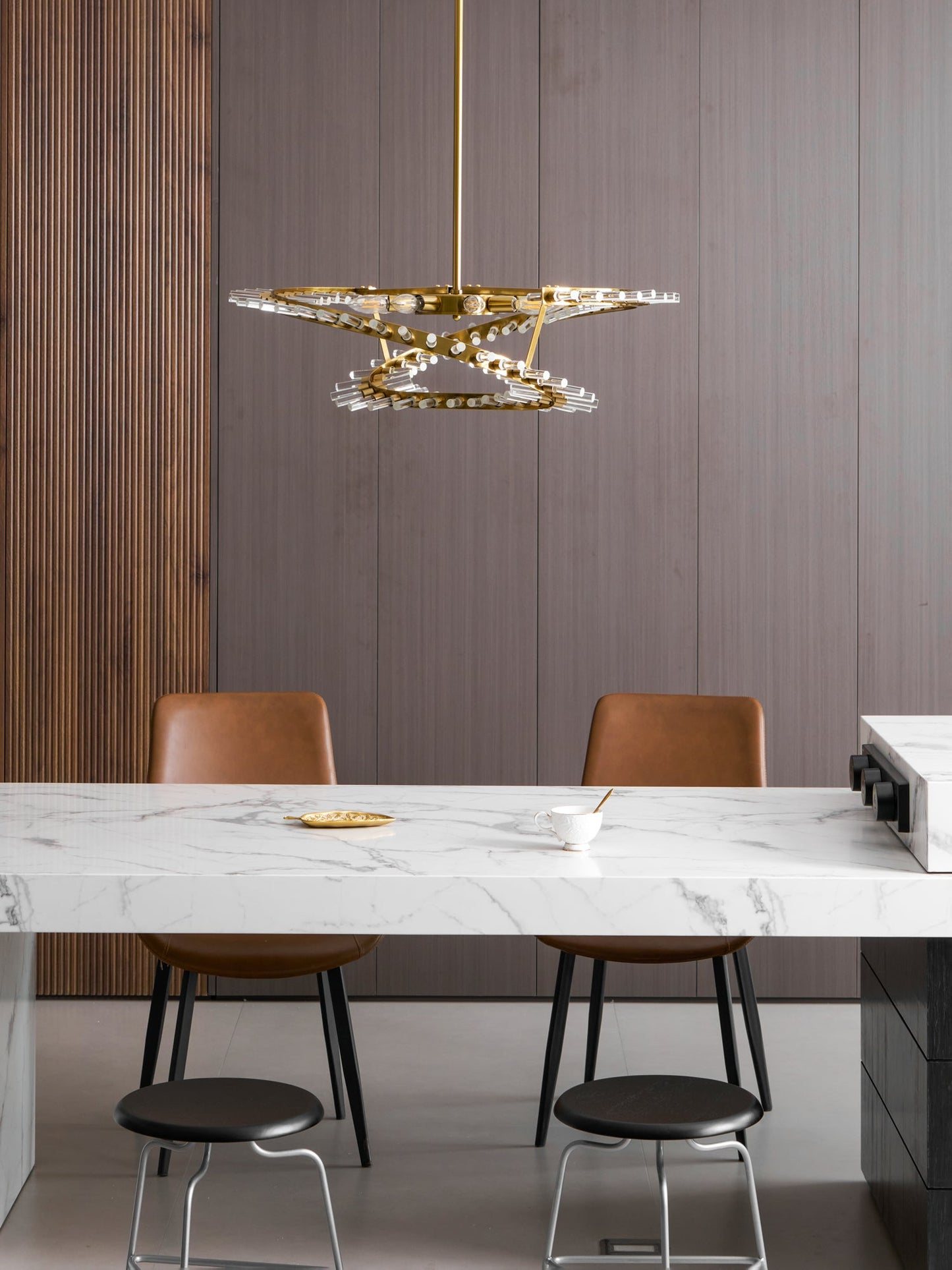 Waltz Art Chandelier - Elegant Design with Adjustable Height & LED Com