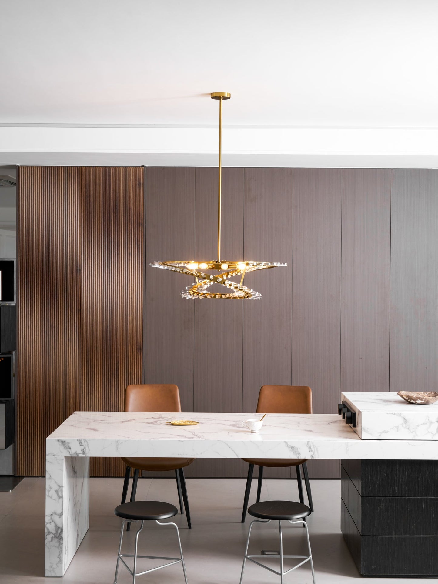 Waltz Art Chandelier - Elegant Design with Adjustable Height & LED Com