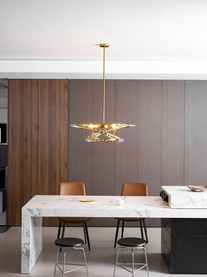 Waltz Art Chandelier - Elegant Design with Adjustable Height & LED Com