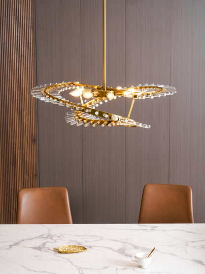 Waltz Art Chandelier - Elegant Design with Adjustable Height & LED Com