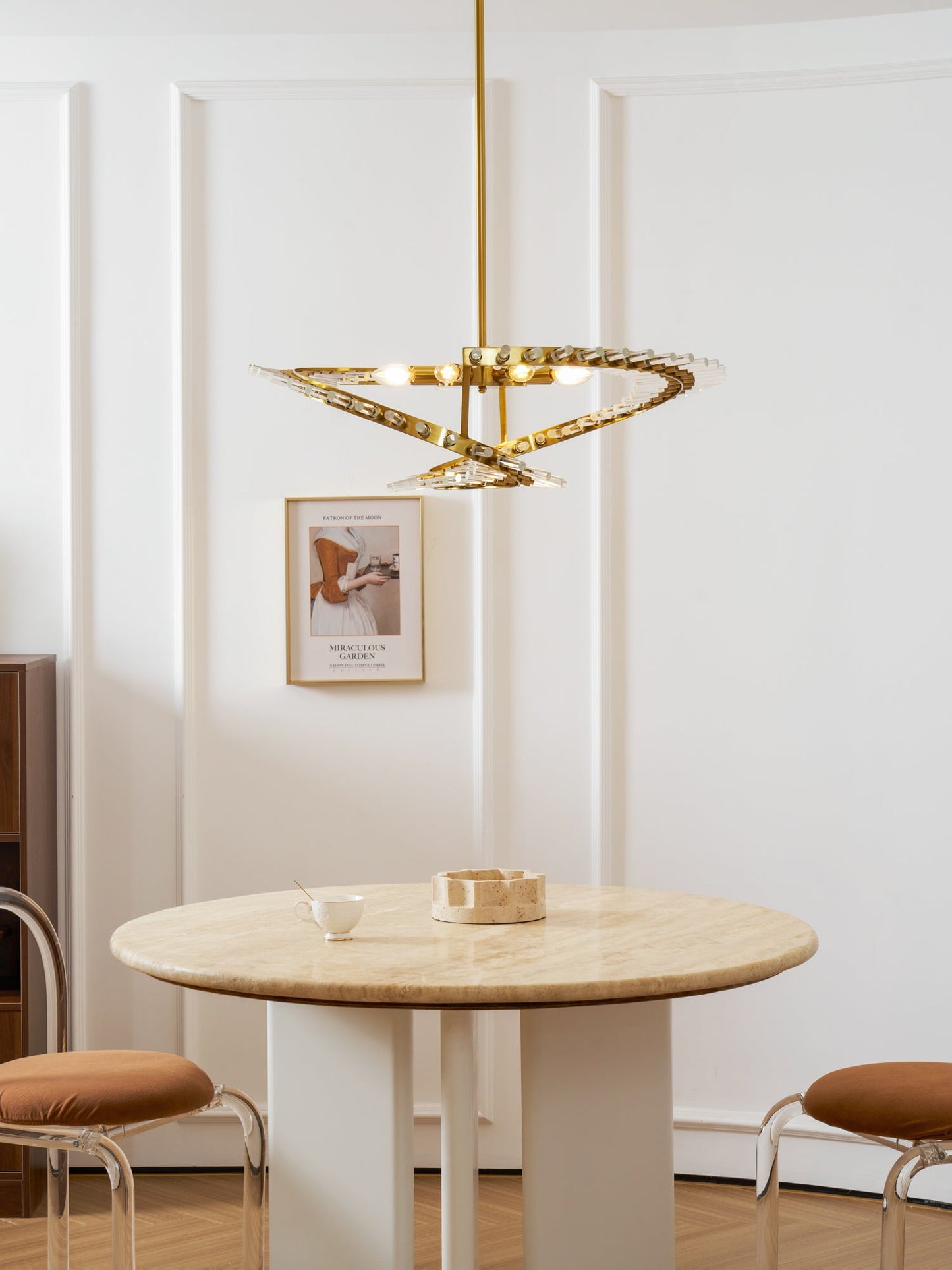 Waltz Art Chandelier - Elegant Design with Adjustable Height & LED Com