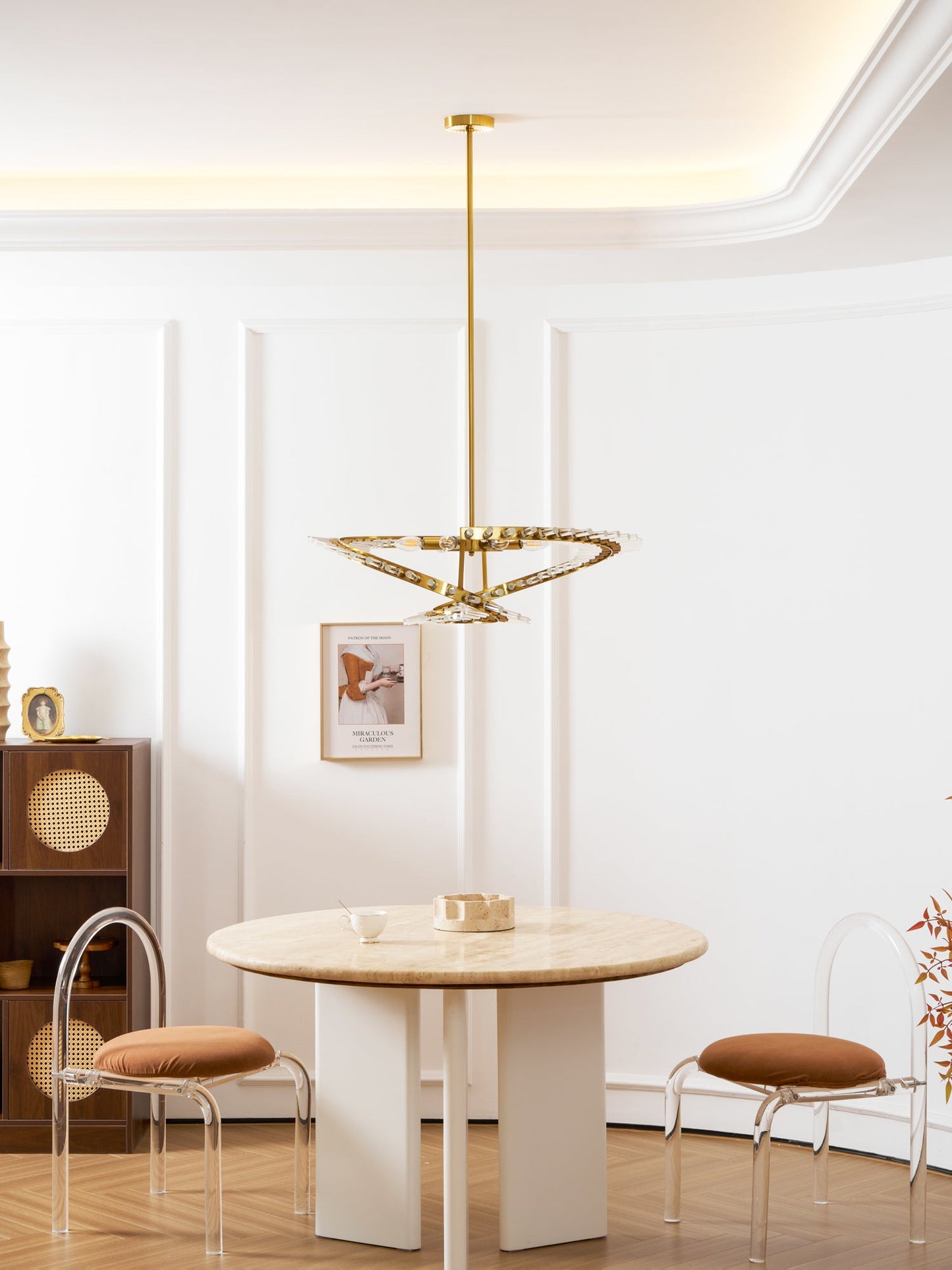 Waltz Art Chandelier - Elegant Design with Adjustable Height & LED Com