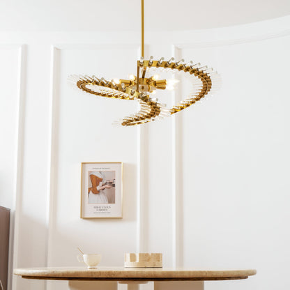 Waltz Art Chandelier - Elegant Design with Adjustable Height & LED Com