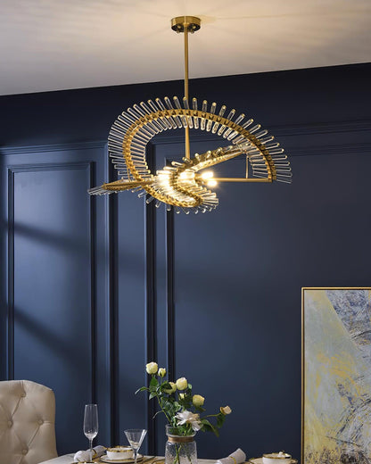 Waltz Art Chandelier - Elegant Design with Adjustable Height & LED Com