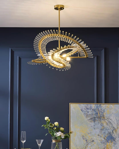 Waltz Art Chandelier - Elegant Design with Adjustable Height & LED Com