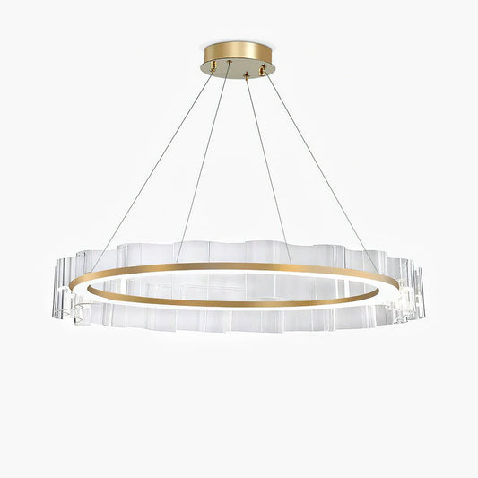 Elegant Water Wave Glass Chandelier with Adjustable Height & Dimmable