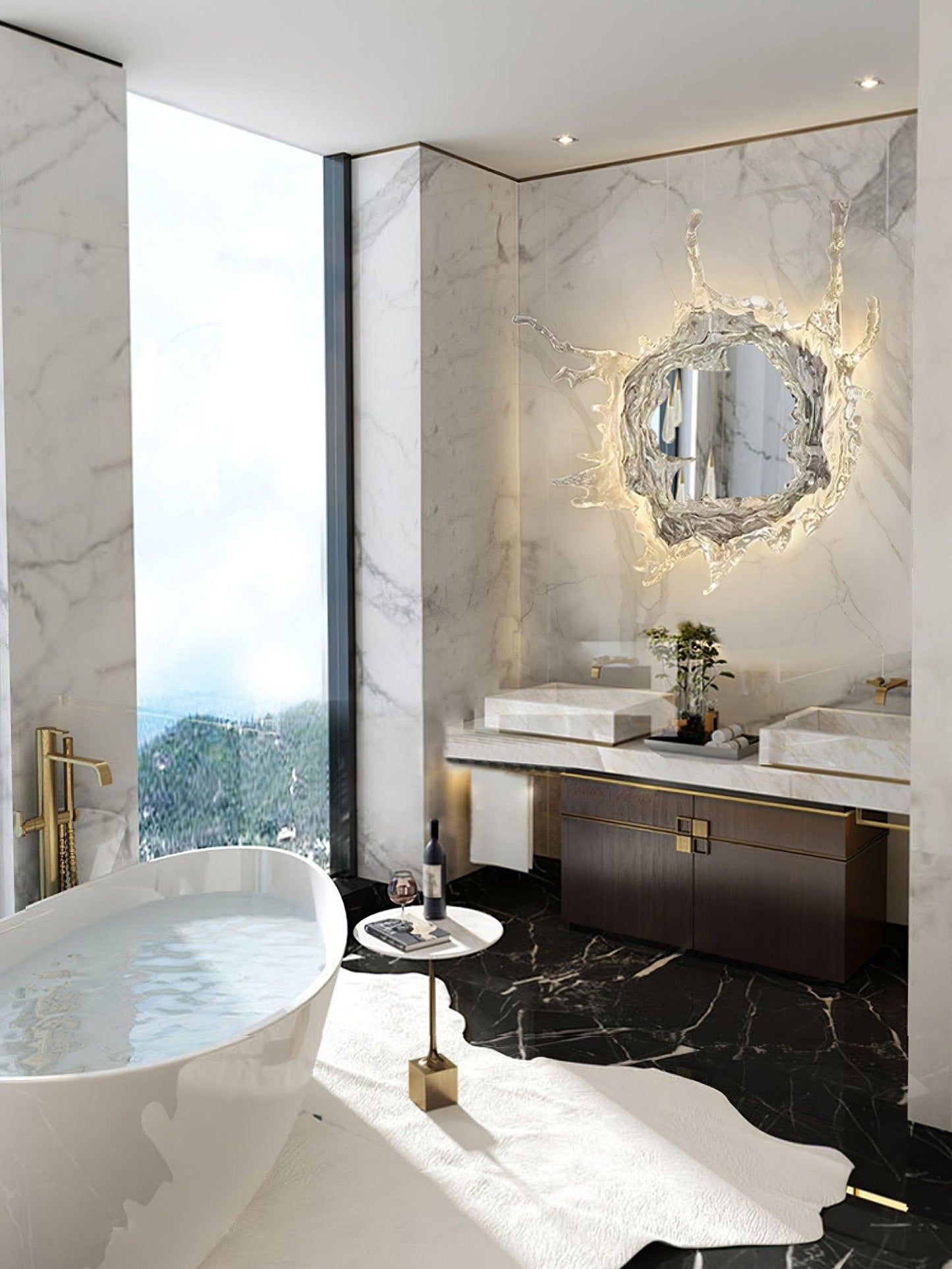 Water Drop Mirror Wall Lamp - Adjustable Brightness, Elegant Design